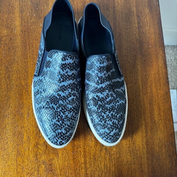 Vince Garvey Slip On Sneaker in Denim Snake Print - Picture 9 of 10